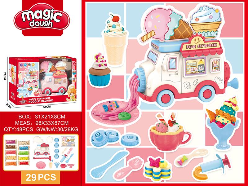 Ice Cream Truck Noodle Machine Color Clay Set 29PCS