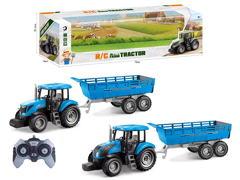 2.4G Remote Control Farm Tractor Trailer Toy(Demo + Sounds)Not Included Batteries