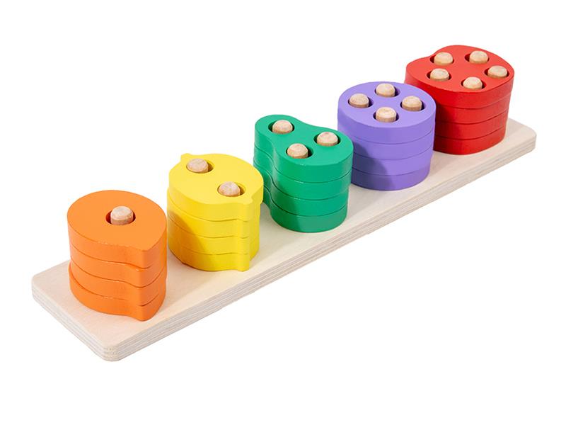 Wooden Fruit And Vegetable Shape Matching Column Toy