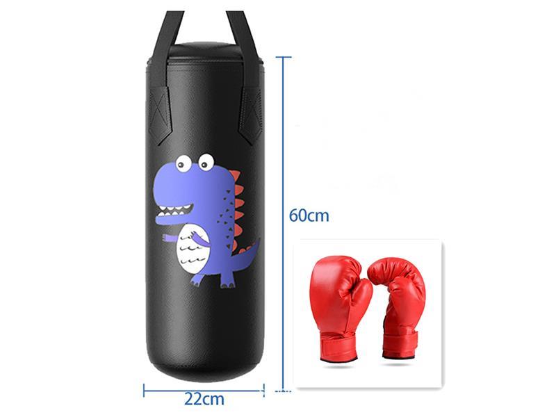 Hanging Punching Bag(Dinosaur Pattern,Black)