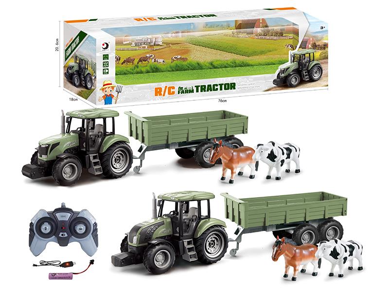 2.4G Remote Control Farm Tractor Trailer Toy(Demo + Sounds)