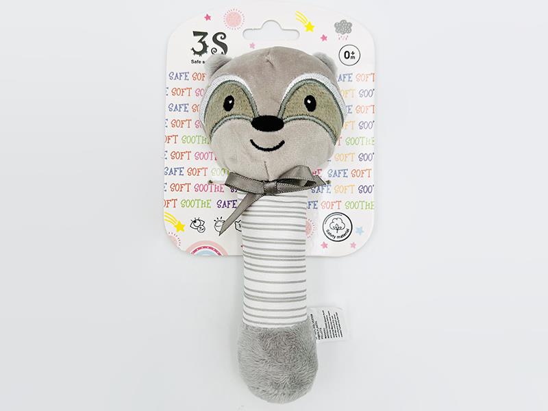 Plush Animal Baby Rattle Stick