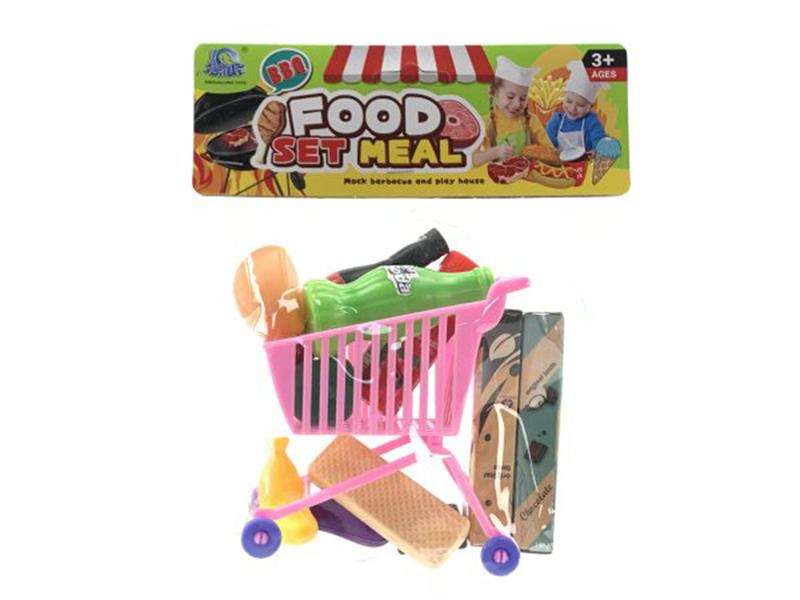 Small Shopping Cart Food Set 10pcs