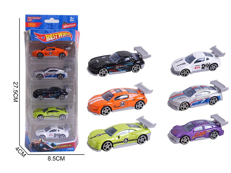 1:64 Slide Alloy Racing Cars 5PCS