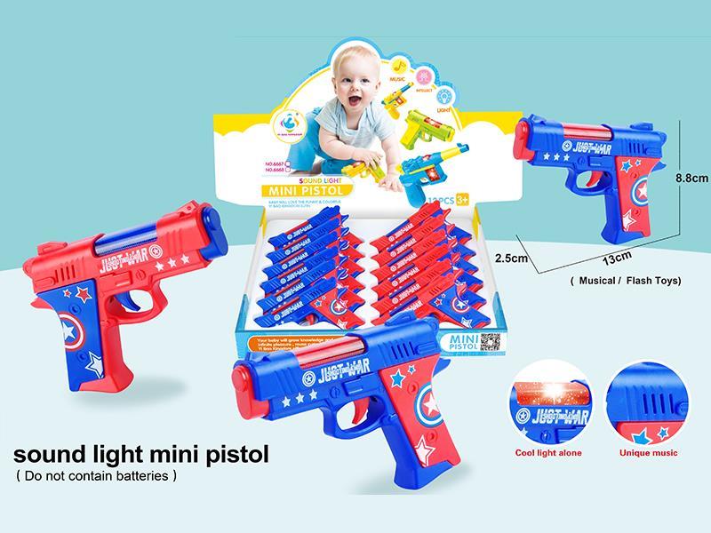 Gun with light and music 12pcs