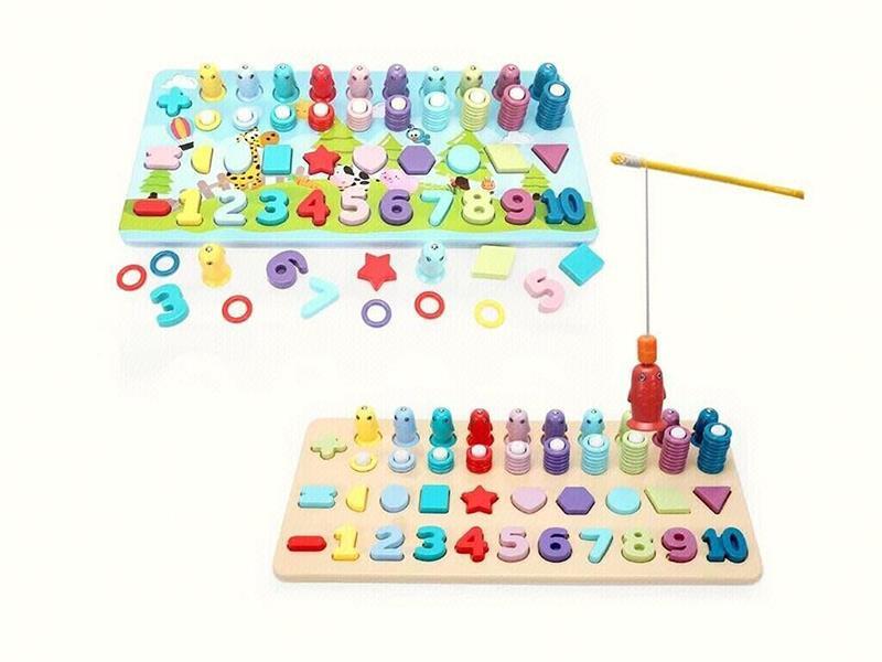 Wooden Number And Shape Matching & Fishing Game