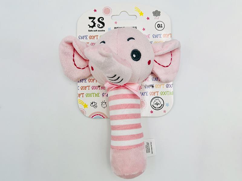 Plush Animal Baby Rattle Stick