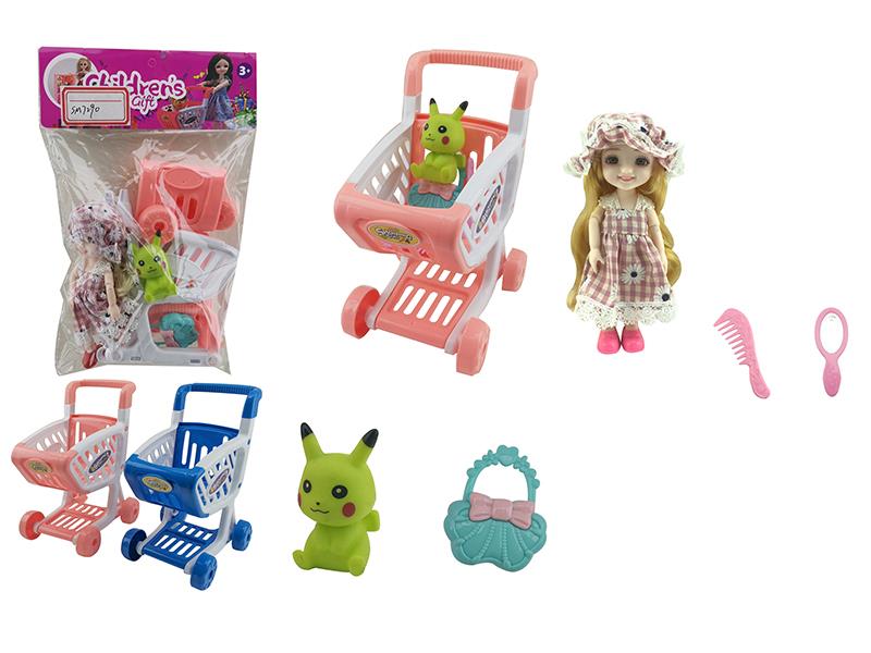 Shopping Cart Set With Doll