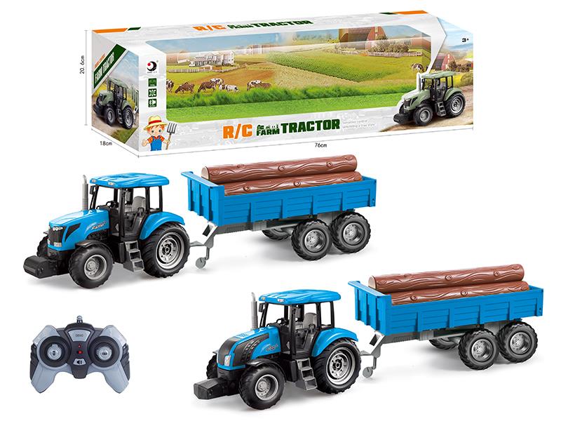 2.4G Remote Control Farm Tractor Trailer Toy(Demo + Sounds)Not Included Batteries