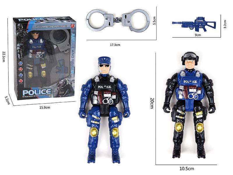 Policeman Toy With Flash Lights + Handcuffs