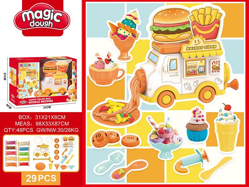 Burger Truck Noodle Machine Color Clay Set 29PCS