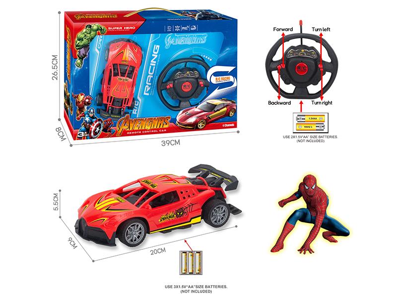 27Mhz 1:18 4-Channel Remote Control Spider Man Bugatti Racing Car(Not Included Batteries)