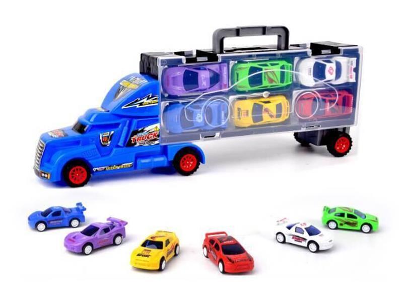 Storage Container Truck With 6 Pull Back Cars