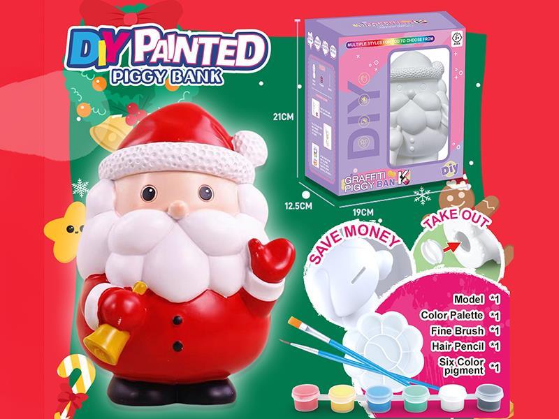 DIY Painted Piggy Bank - Santa Claus