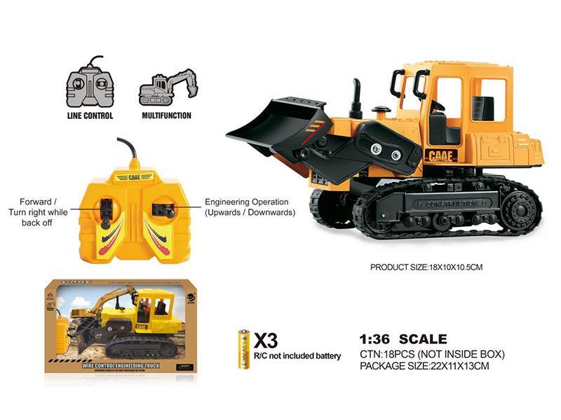 1:36 Wire Control 4CH Apron Wheel Bulldozing Engineering Truck