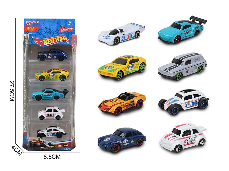 1:64 Slide Alloy Racing Cars 5PCS