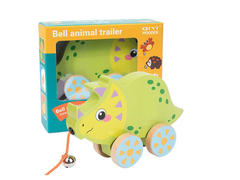 Wooden Rhinoceros Trailer With Bell