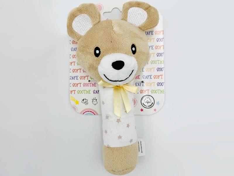 Plush Animal Baby Rattle Stick