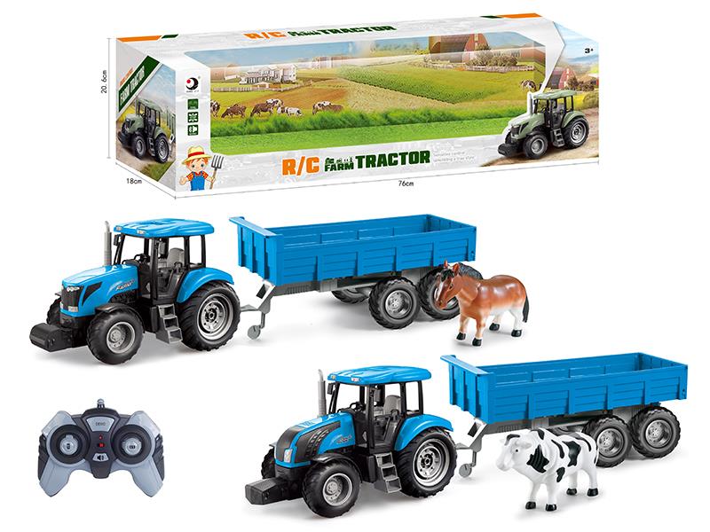 2.4G Remote Control Farm Tractor Trailer Toy(Demo + Sounds)Not Included Batteries