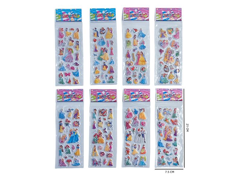 Princess Cartoon 3D Puffy Sticker