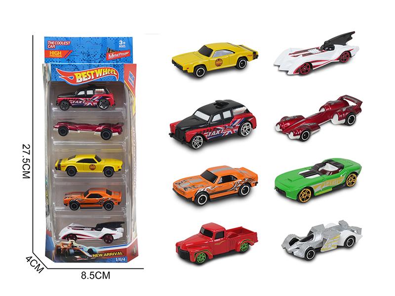 1:64 Slide Alloy Racing Cars 5PCS