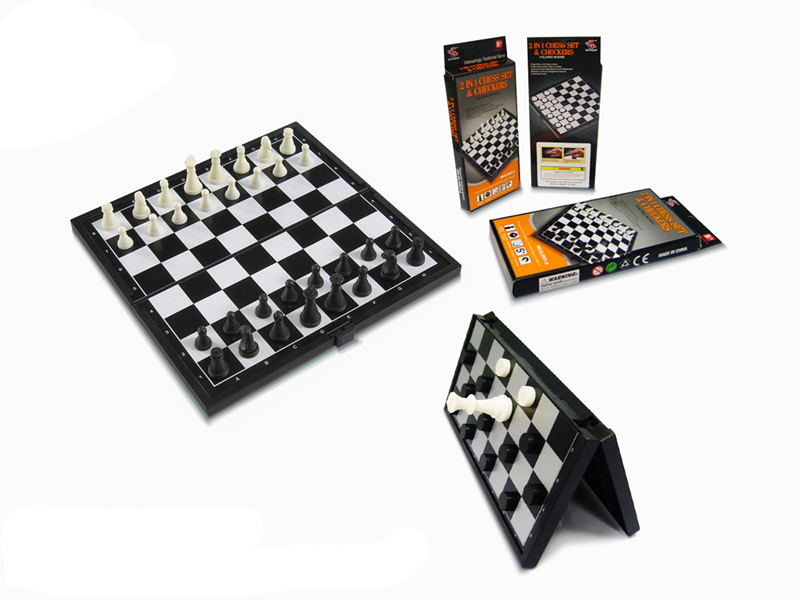 2 IN 1 MAGNETIC CHESS & CHECHERS GAME