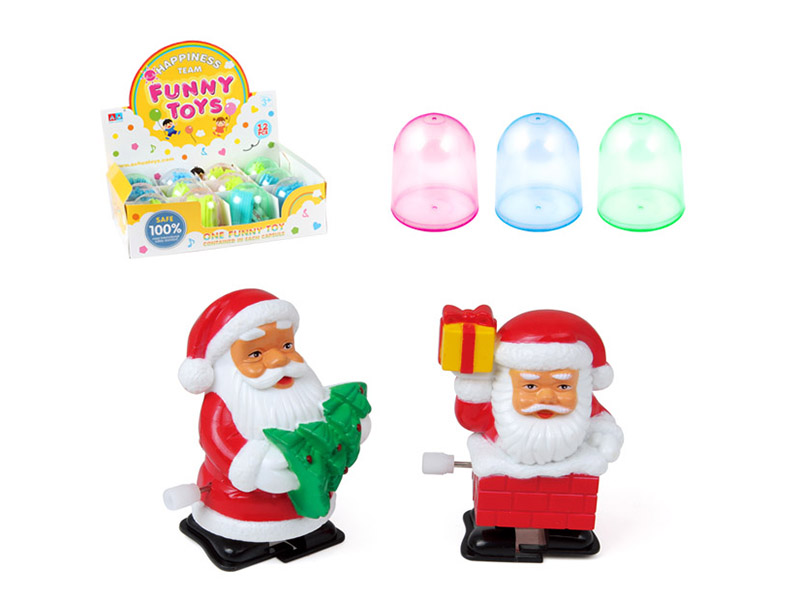 12PCS WIND UP SANTA CLAUS,SNOWMAN ( 2ITEMS MIXED)