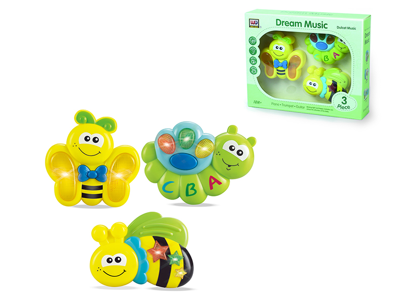 Butterfly ,Bee, Snail 3pcs  with light and music