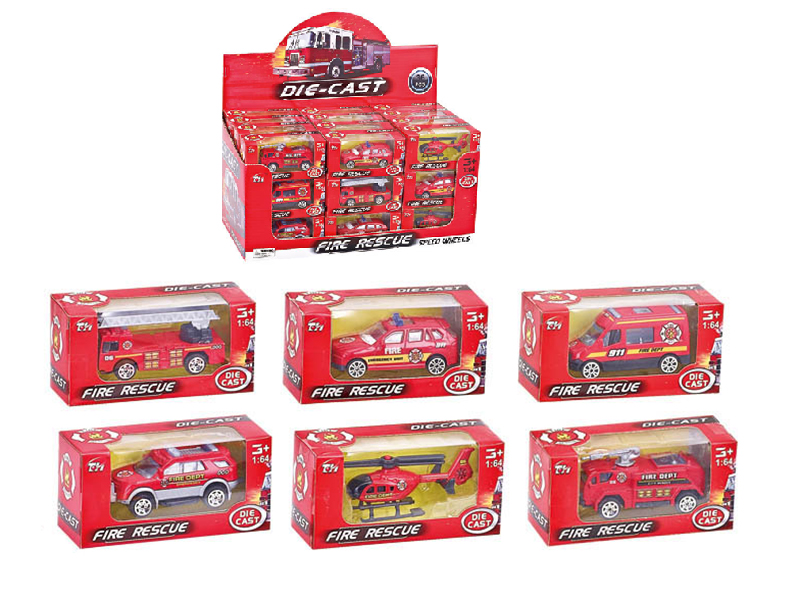 36PCS Alloy Fire Engine (6 ITEMS MIXED)