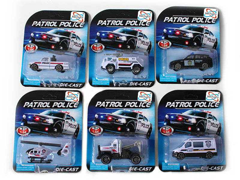 Alloy Police Car (6 ITEMS MIXED)