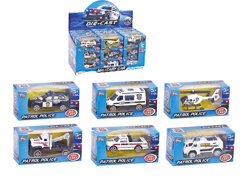 36PCS Alloy Police Car (6 ITEMS MIXED)