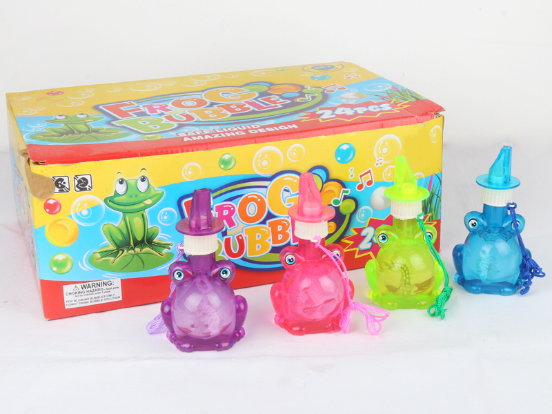 24PCS Frog  Bubble Toys with Whistle   4 Colors