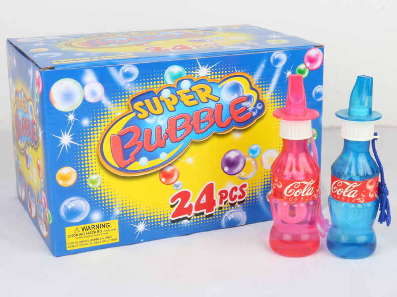 24PCS Cola   Bubble Toys with Whistle 4 Colors