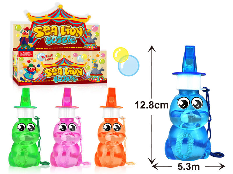 24PCS Sea Lion Bubble Toys With Whistle 4 Colors