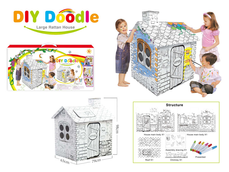 Large Rattan House DIY Doodle