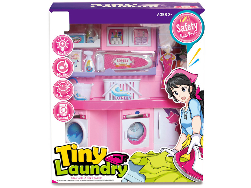 Laundry Toy with Tableware,light and music,Simulated Sound