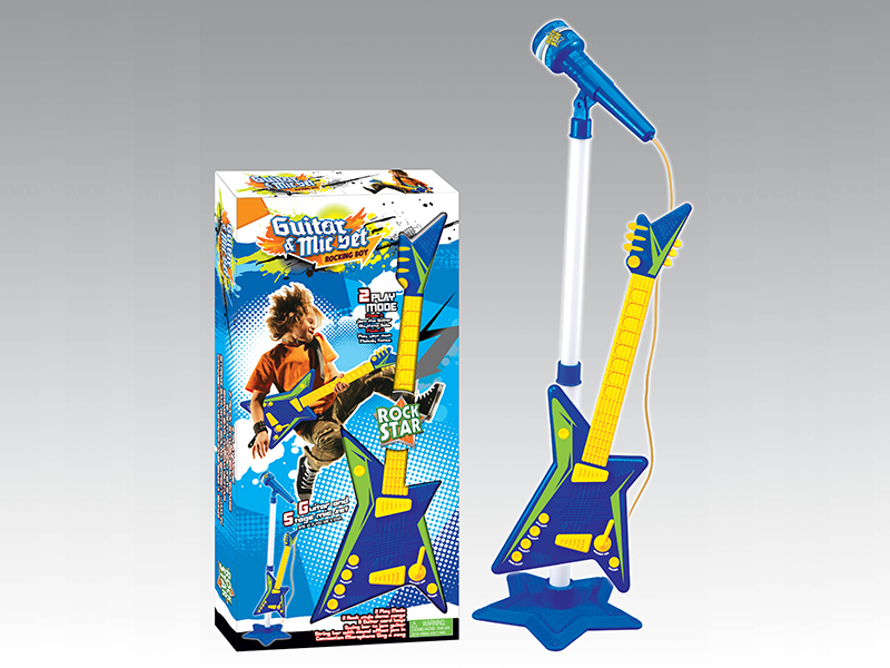 Boy Guitar With Microphone Set