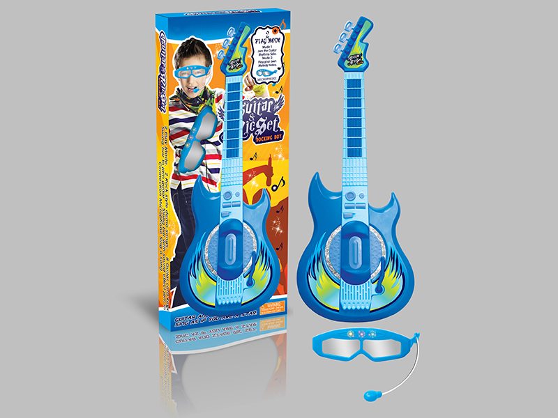 Boy Guitar With Microphone Set