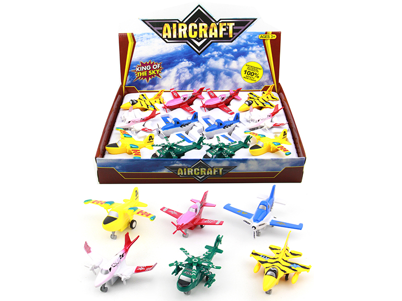 12PCS Pull Back Airplane(6 ITEMS MIXED)