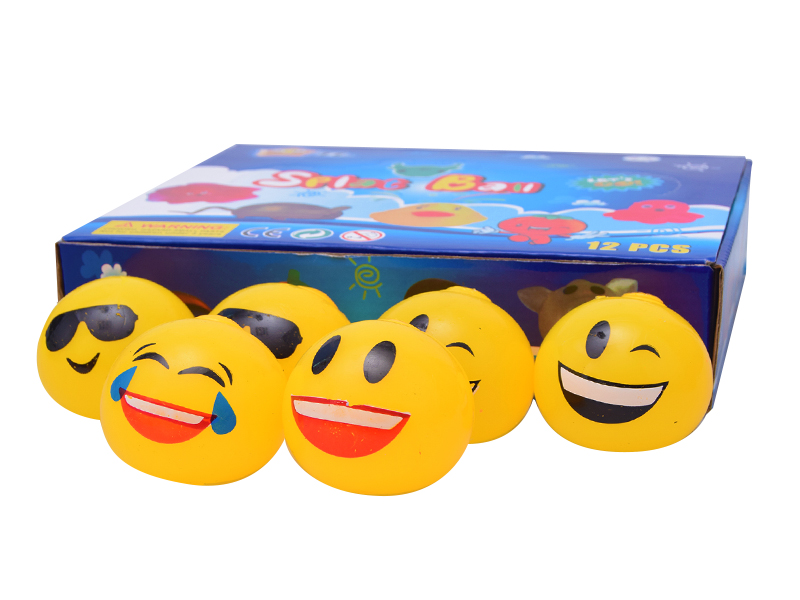 12PCS QQ Expression Face Vent Ball Toy