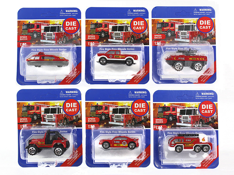 1：64 Alloy fire fighting truck(6 items mixed)