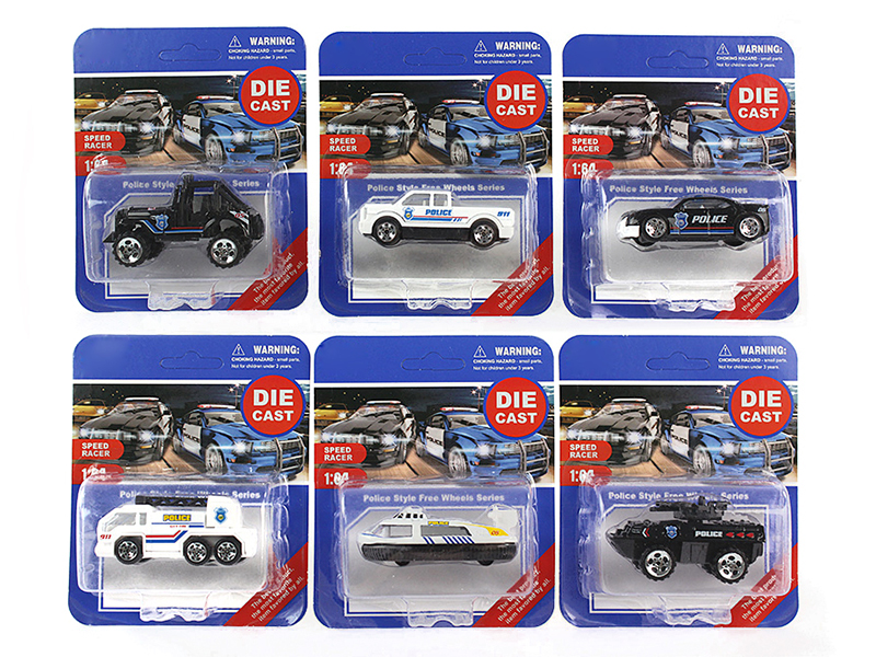 1：64 Alloy police car(6 items mixed)