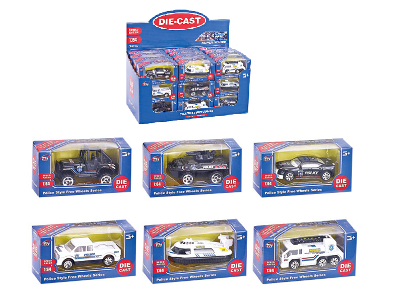 36只1：64 Alloy police car(6 items mixed)