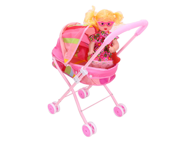 14' Doll + Baby Stroller(iron)