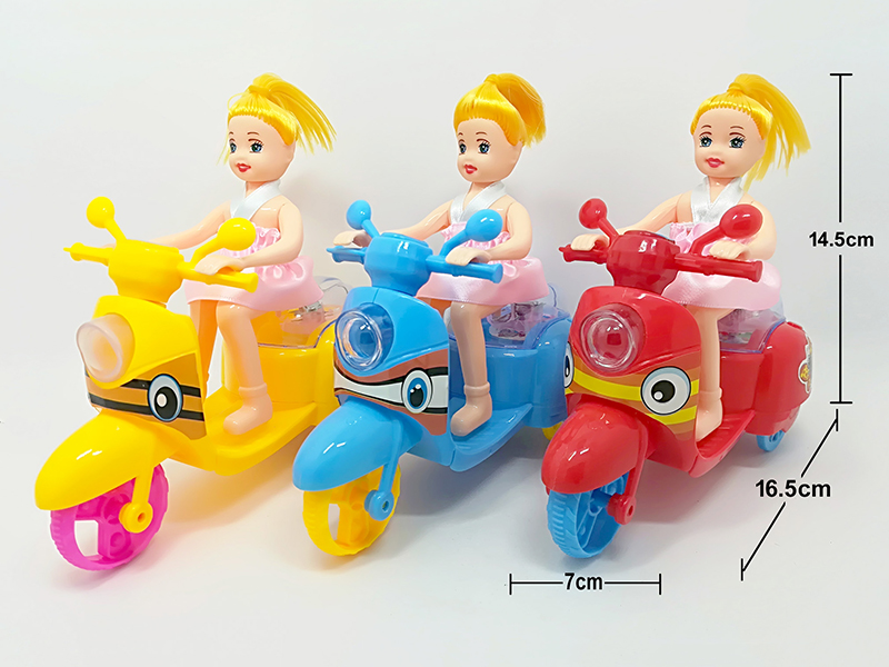 Cartoon Pull Line Motorcycle With Light