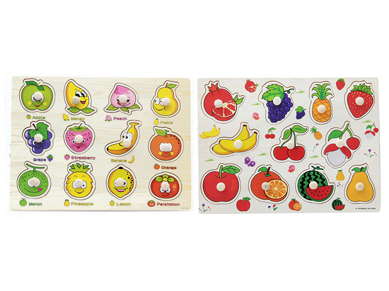 Wooden Intelligent Fruits Hand Grip Puzzle Board