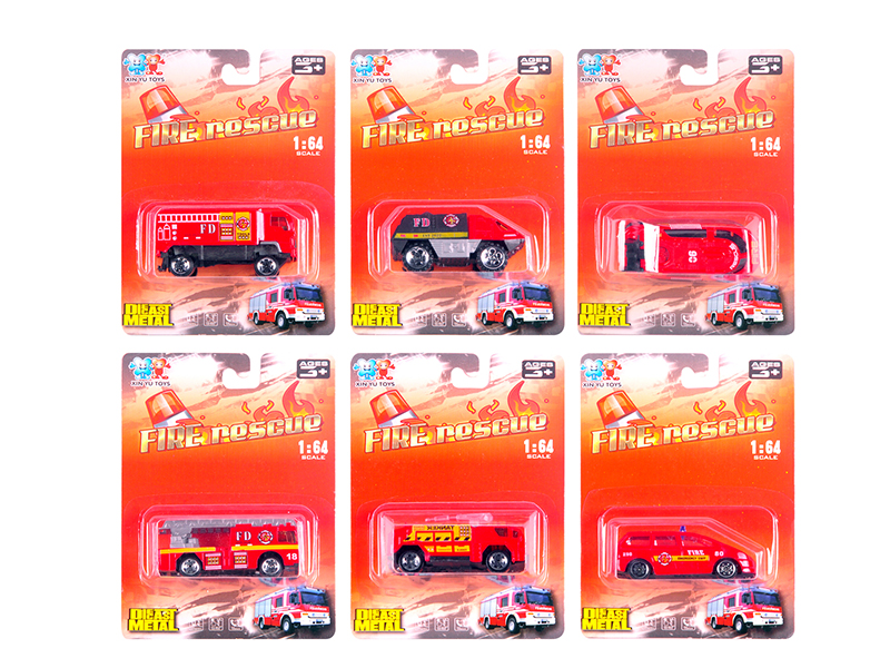 Alloy Slide Fire Engine(6 Items Mixed)