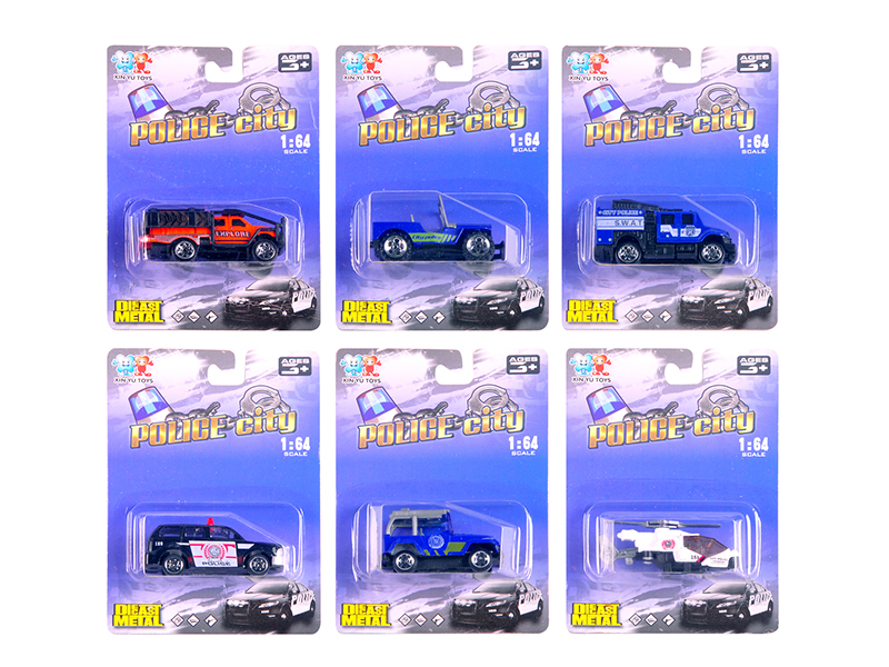 Alloy Slide Police Car(6 Items Mixed)