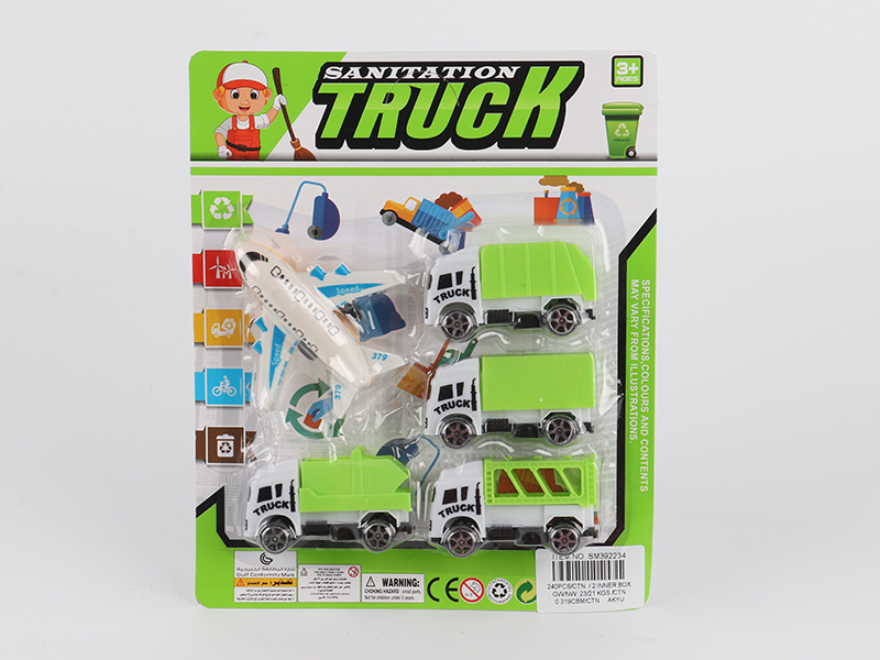 Slide Sanitation Truck + Airplane 5PCS