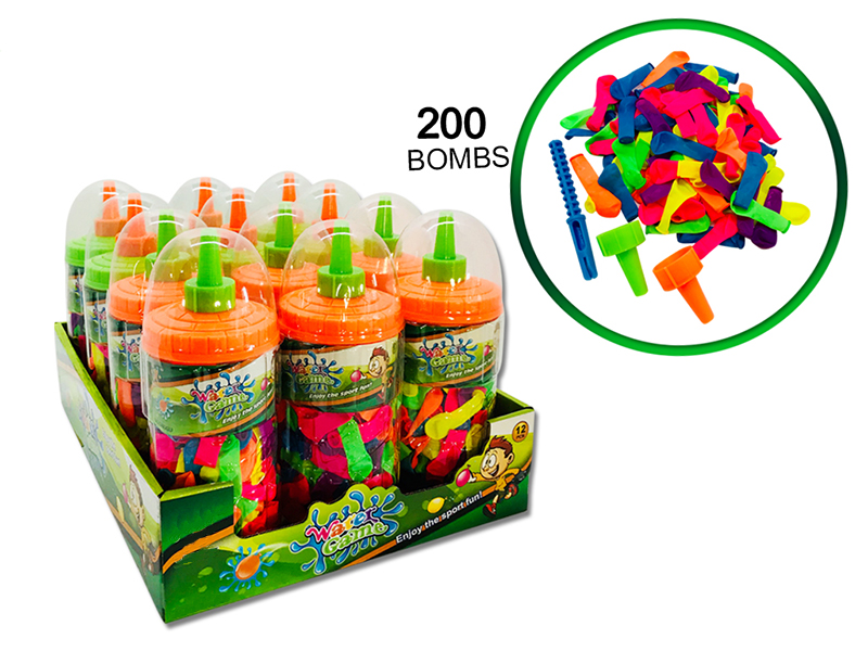 200pcs Water Balloons + Knotter + 2 Funnel(12 Bottle/Box)